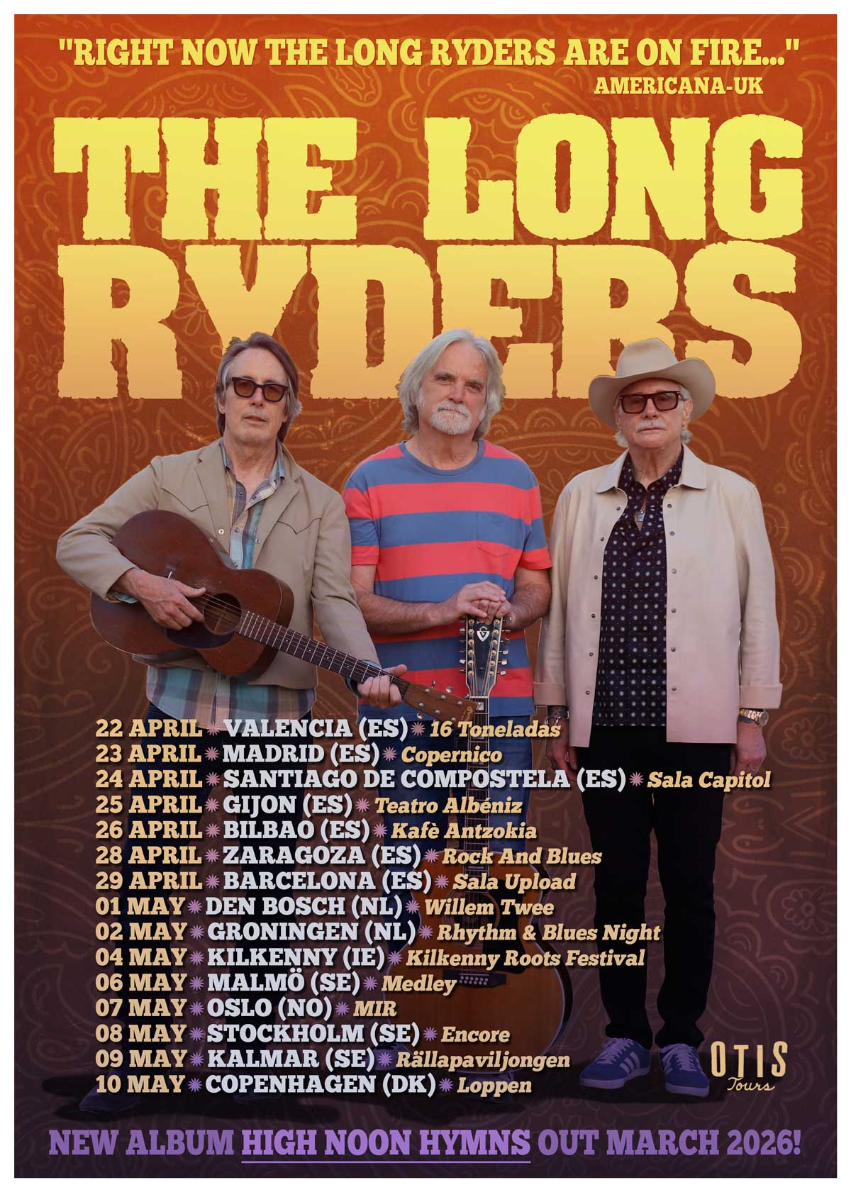 The Long Ryders Europe 2026 Tour Poster